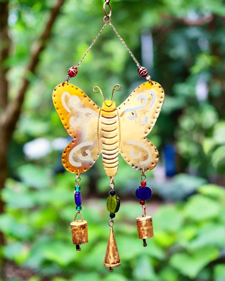 Butterfly Chime With Bells and Beads