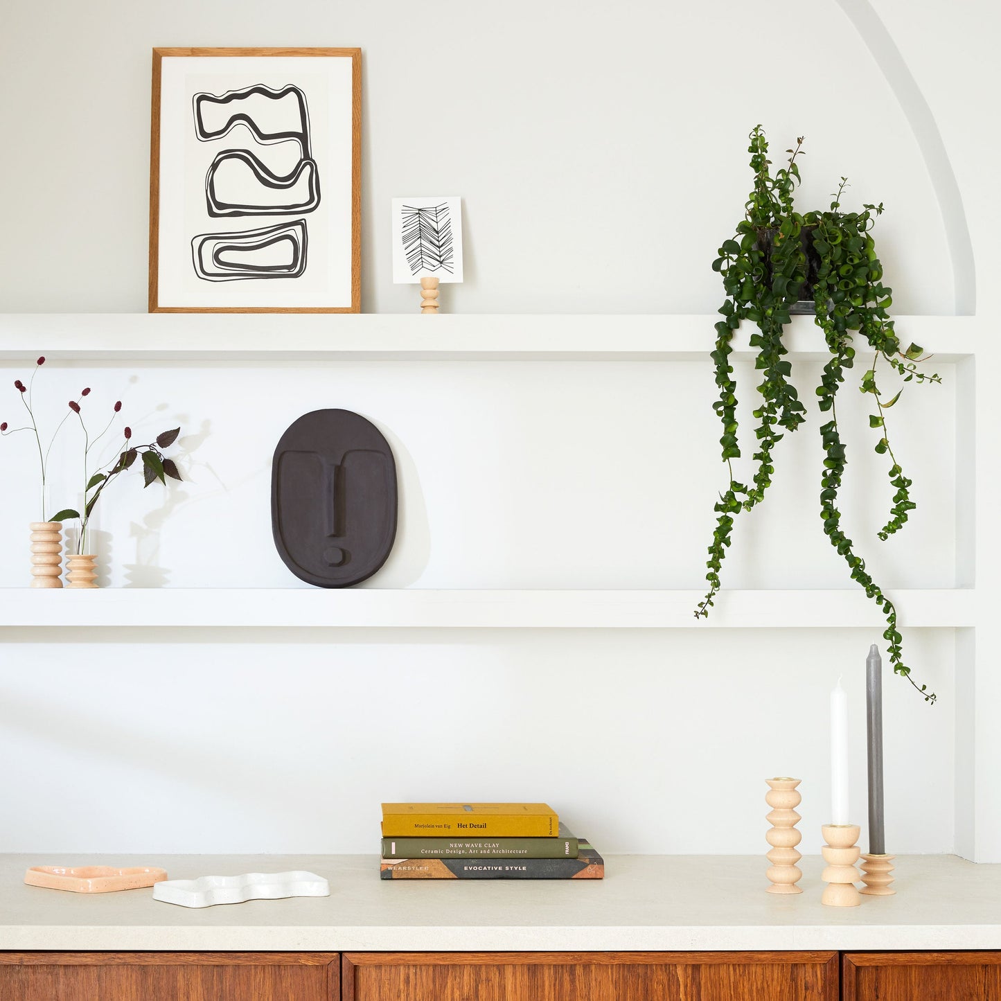 Ceramic Decorative Wall Mask - Anthracite Grey