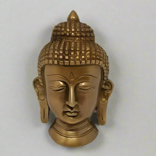 Buddha Solid Brass Mask  Wall Hanging 5.5"