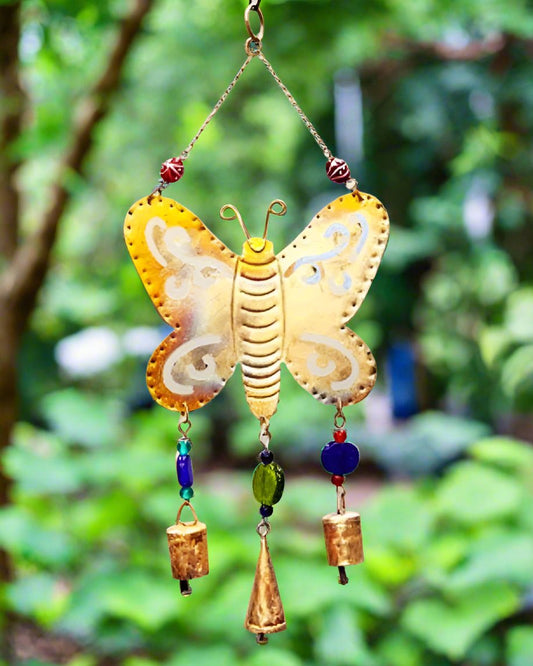 Butterfly Chime With Bells and Beads