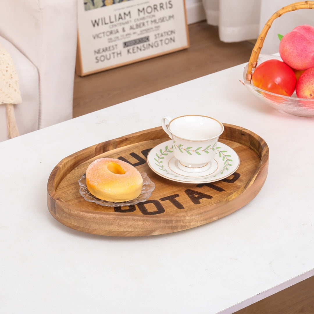 Couch Potato Tray-Smart Clip-On Sofa Tray Made of Acacia Wood